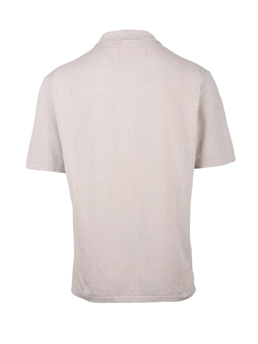 Daniele Fiesoli Beige Brushed Knitted Polo Shirt