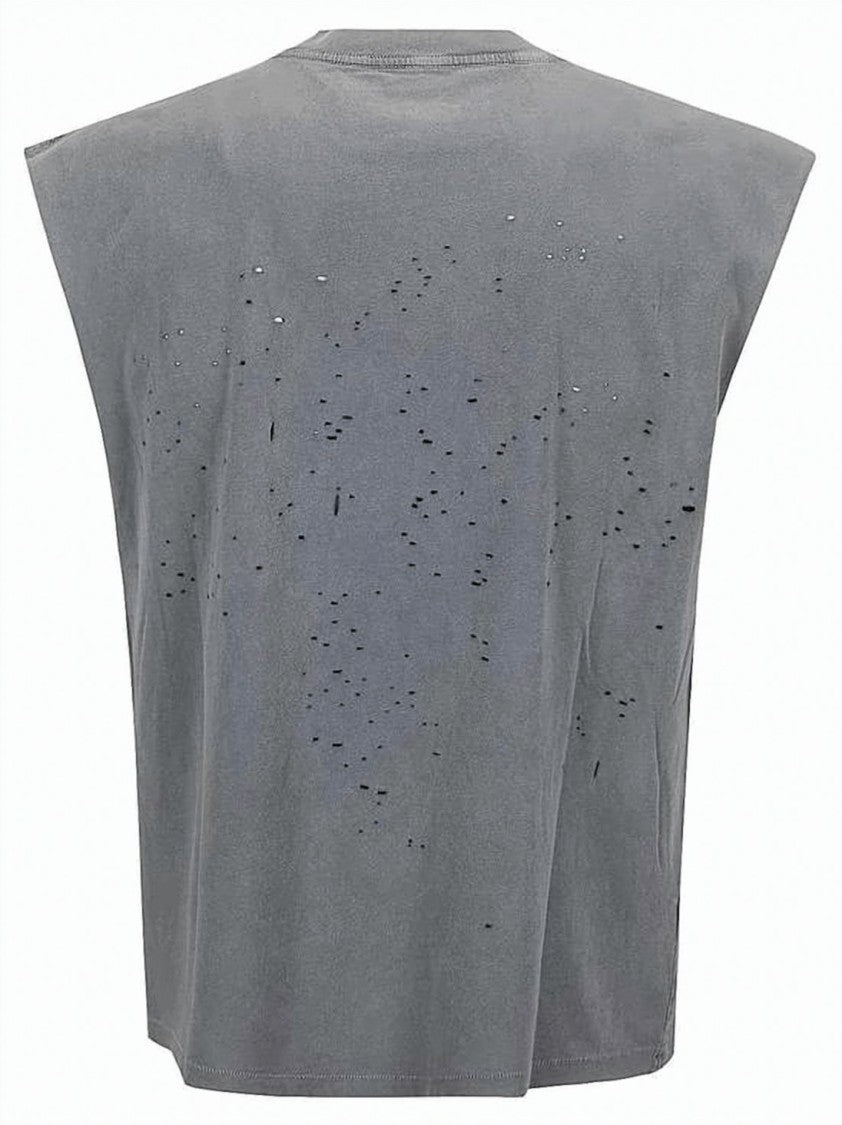 Satisfy Boxy Fit Muscle T-Shirt With Distressed Details