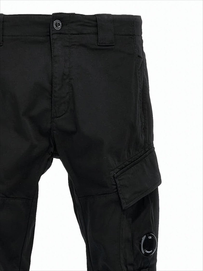 C.P. Company Straight Black Pants With Cargo Pockets