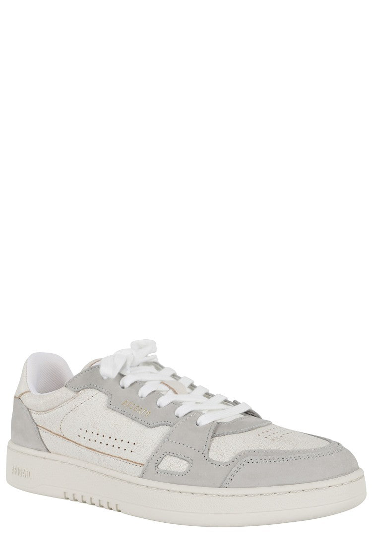 Axel Arigato Beige Light Gray Dice Lo Metallic Logo Suede-Blend Sneakers
