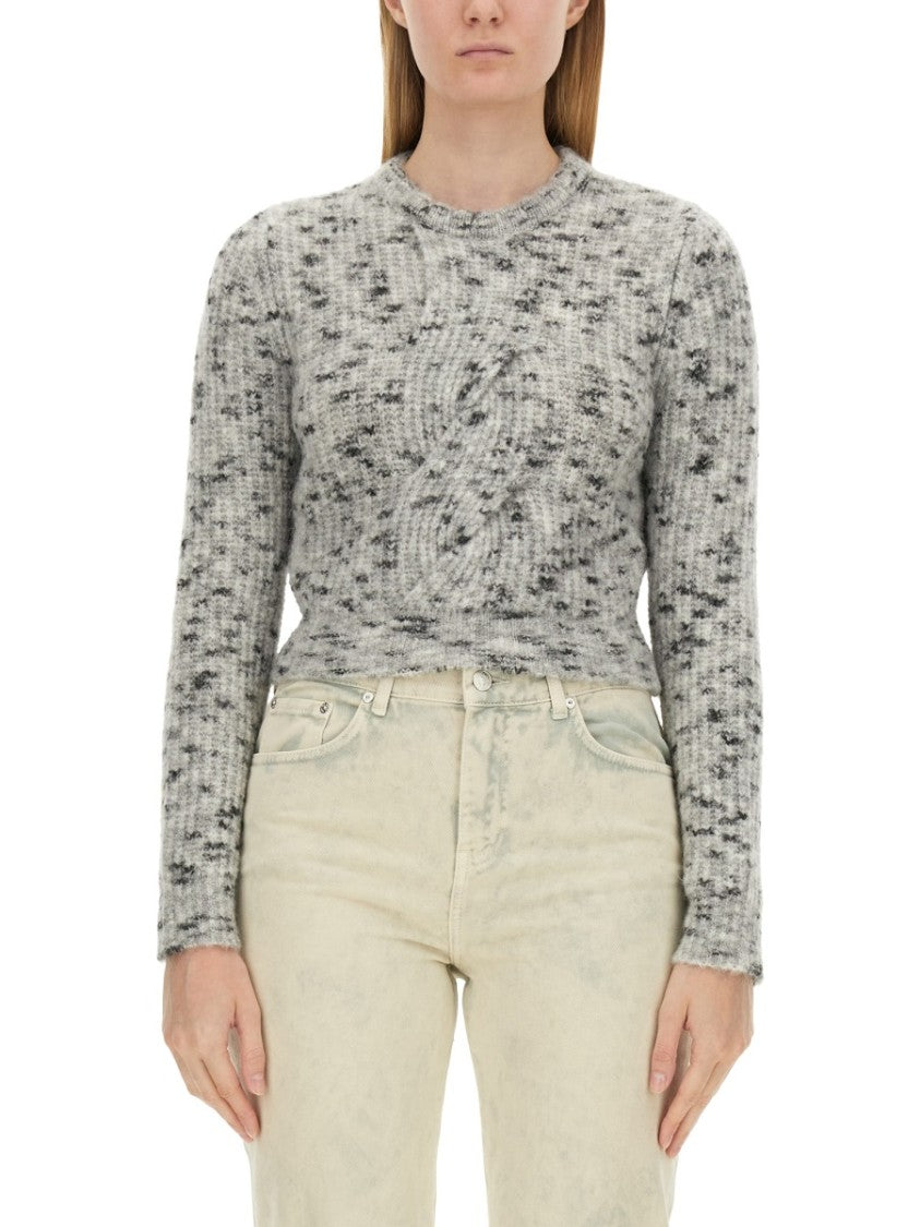 Moschino Textured Knit Cropped Sweater