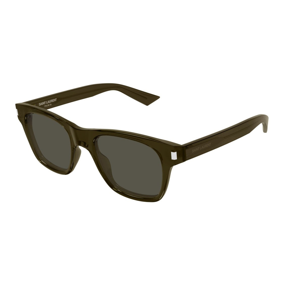 Saint Laurent Bold Square Frame Sunglasses With Glossy Finish