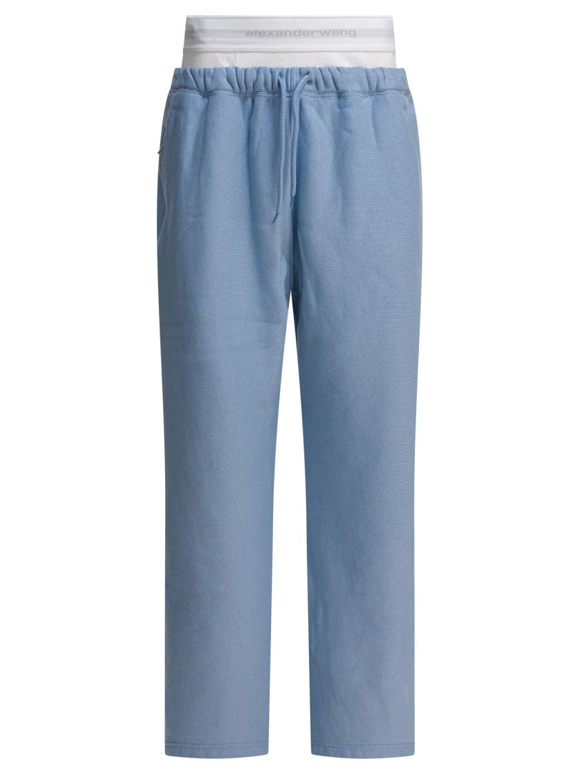 Alexander Wang Wide Leg Sweatpants With Logo Elastic Waistband