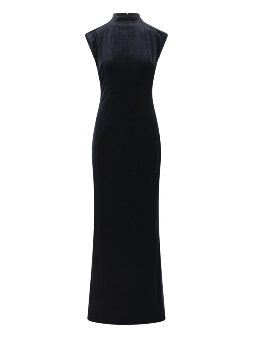 Polo Ralph Lauren Black High-Neck Recycled Velvet Maxi Dress