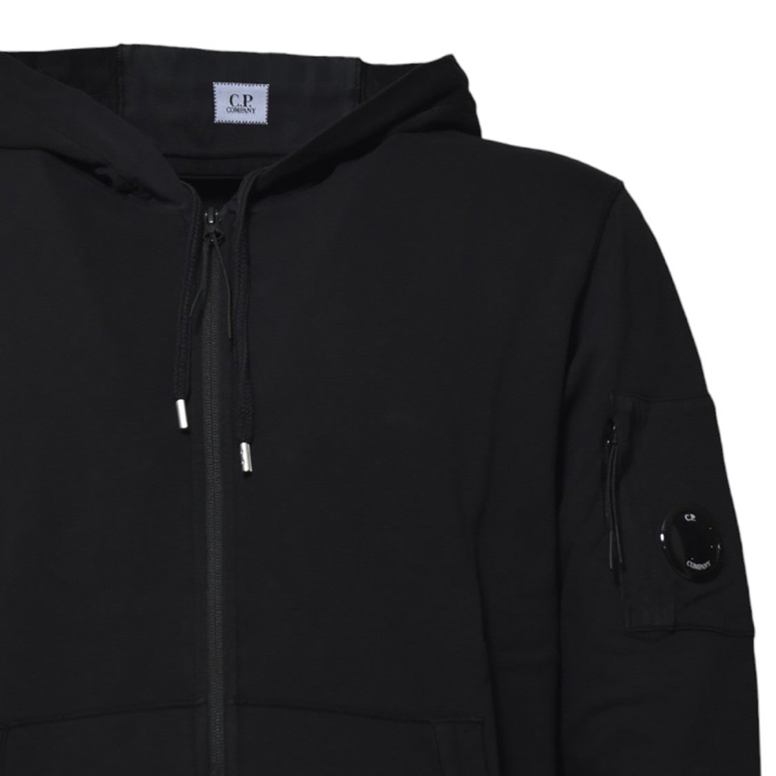 C.P. Company Black Cotton Lens Hoodie