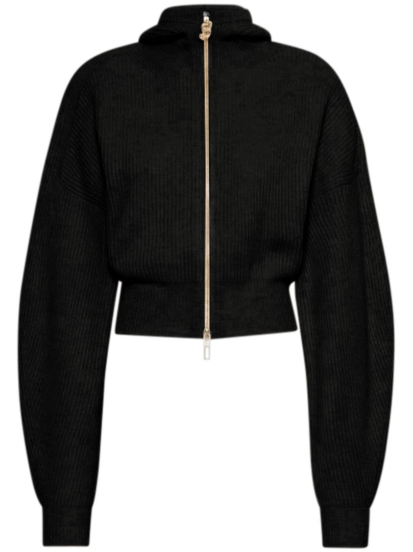 Sportmax Ribbed Hooded Zip-Up Cardigan
