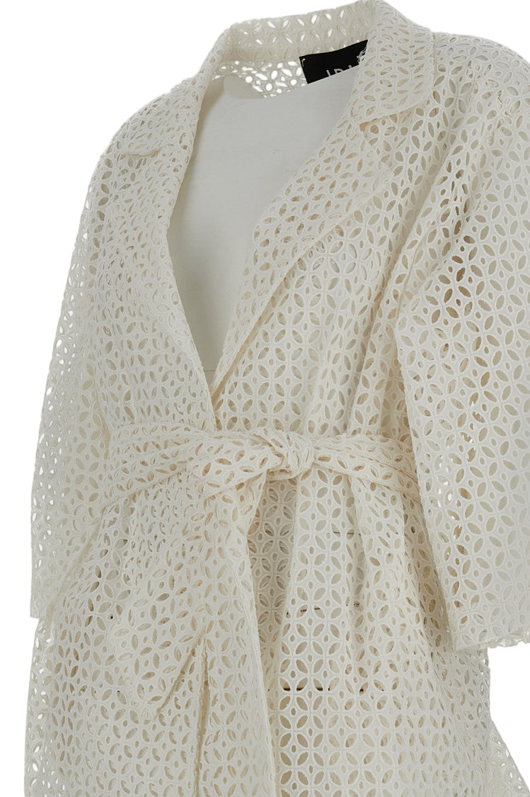Irie' Structured White Jacket With Front Zipper Closure