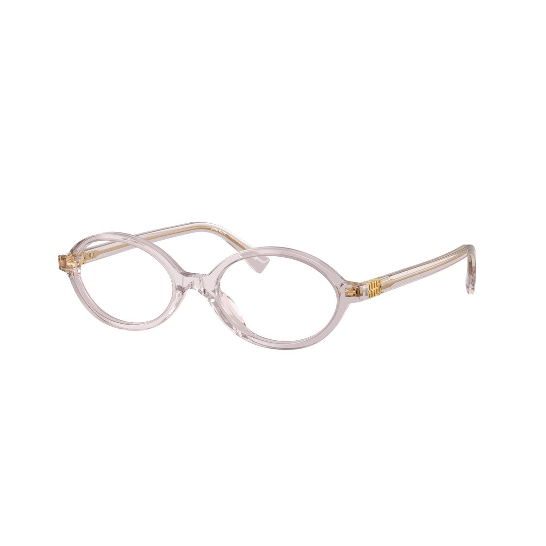 Miu Miu 0Mu 01Xv Translucent Acetate Oval Frame Eyeglasses