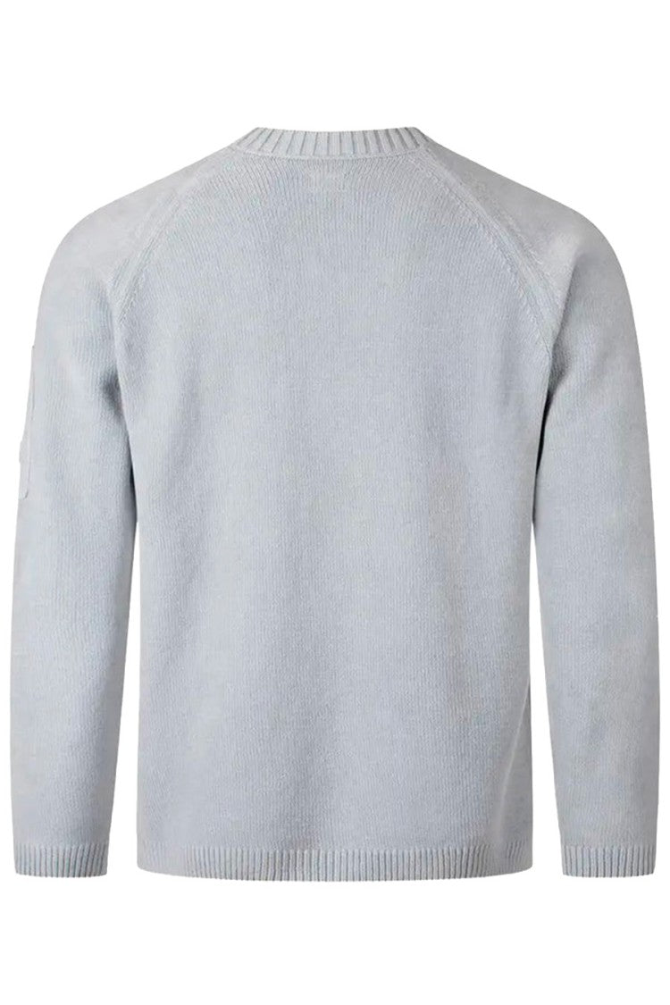 C.P. Company Light Blue Lens Detail Raglan Cotton Sweater