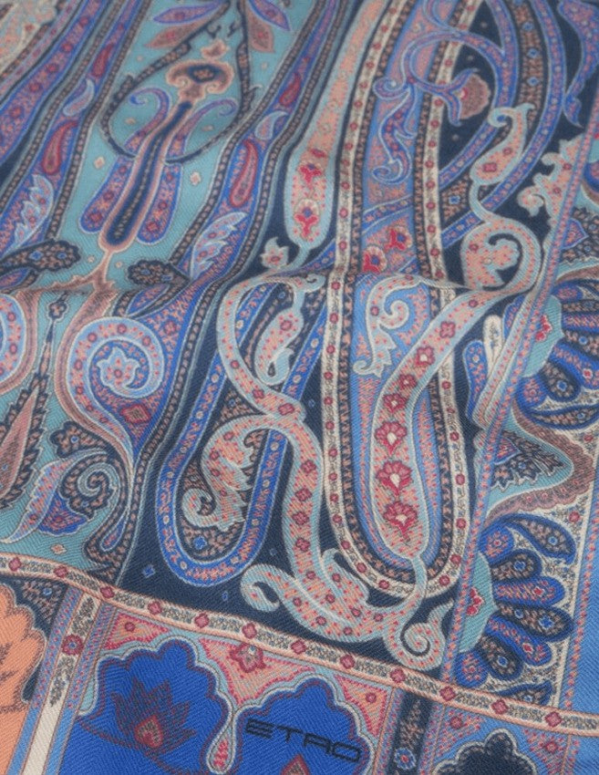 Etro Intricate Paisley Print Cashmere-Silk Scarf