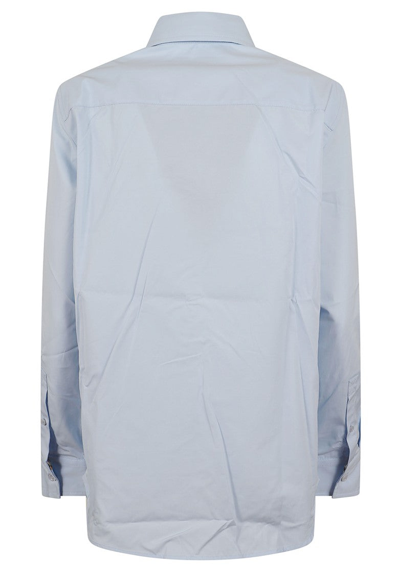 Burberry Light Blue Ellora Equestrian Knight Cotton Poplin Shirt