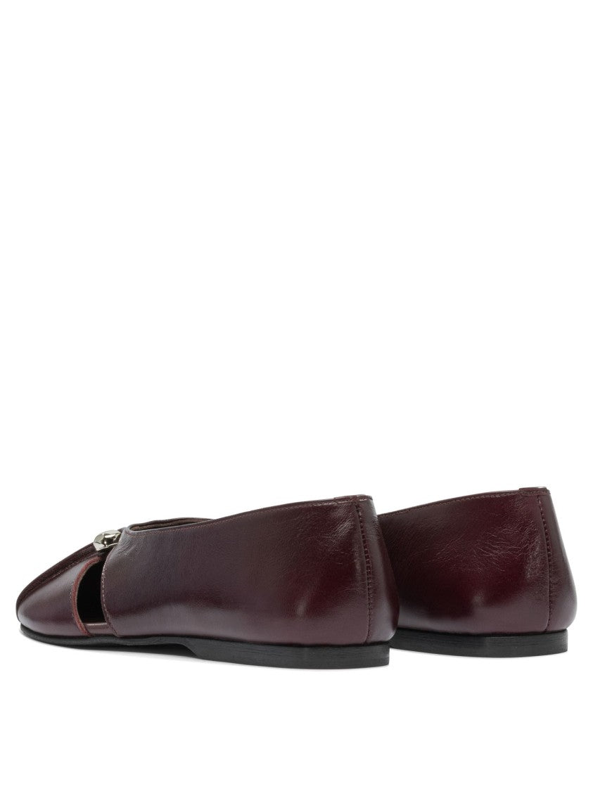 Alohas Ravena Rift Burgundy Leather Ballet Flats