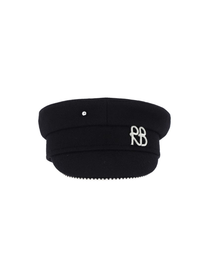 Ruslan Baginskiy Black Wool Baker Boy Hat