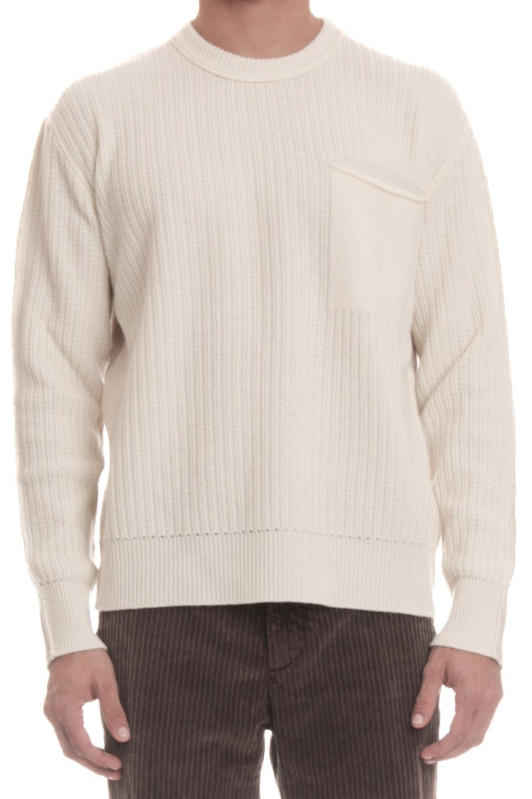 Roberto Collina Bicolor Wool-Cashmere Crewneck Sweater