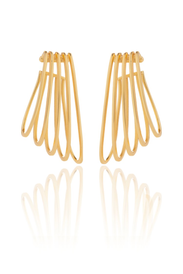 Federica Tosi Gold Ear Cuff The Couple 18K Gold Plated Bronze Metal Earrings