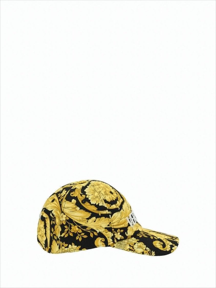 Versace Baroque Floral Pattern Cotton Baseball Cap By Versace