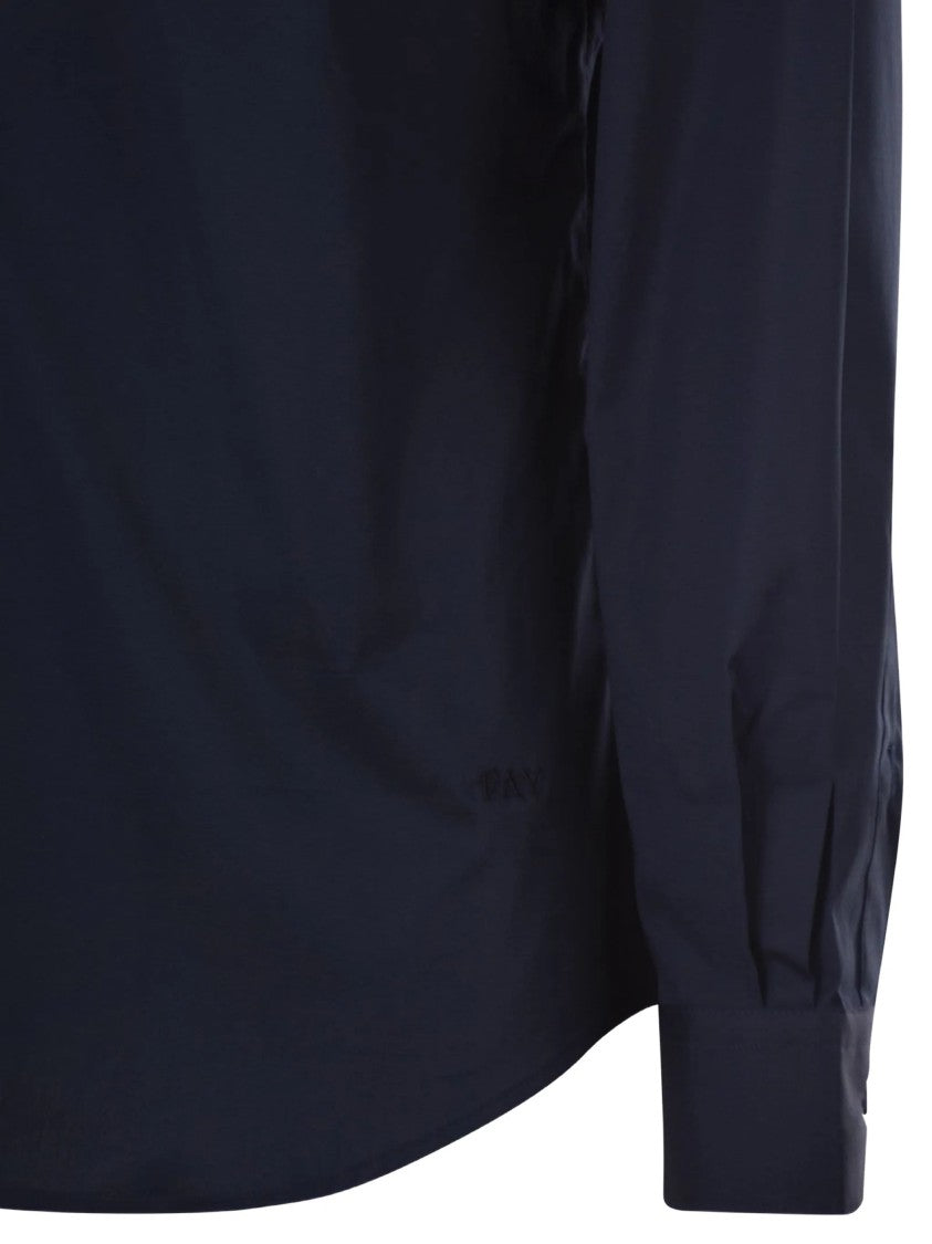 Fay Tailored Long-Sleeve Black Button-Down Shirt