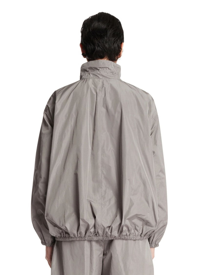 Alexander Wang Grey Drawstring Neck Oversized Track Jacket
