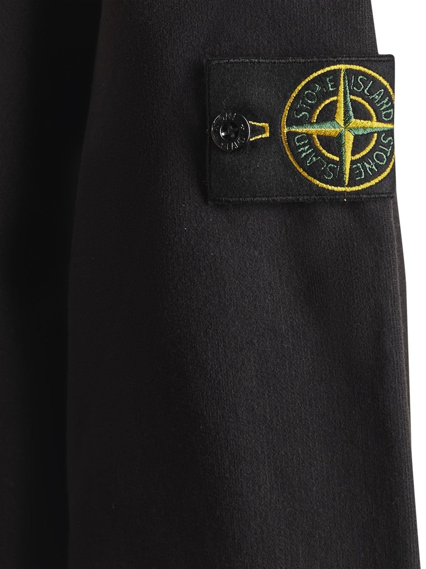 Stone Island Black Sweater With Subtle Logo Patch