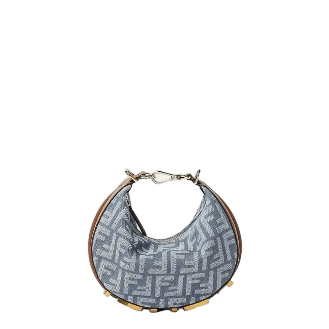 Fendi Crescent-Shaped Fendi Shoulder Bag With Geometric Motif