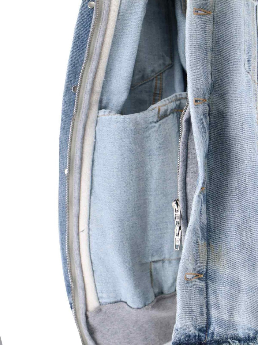 Balenciaga Denim Hoodie Jacket – Blue/Grey