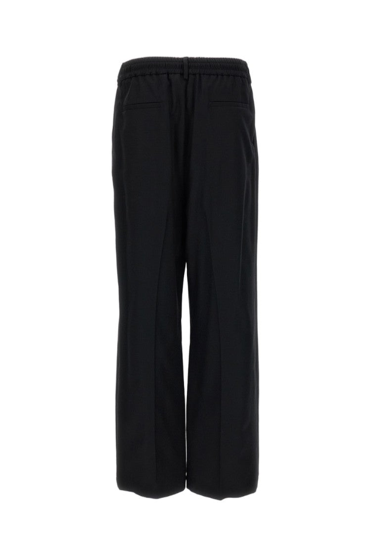 Barena Black Mado Flan Stretch Wool Flannel Jogger Trousers