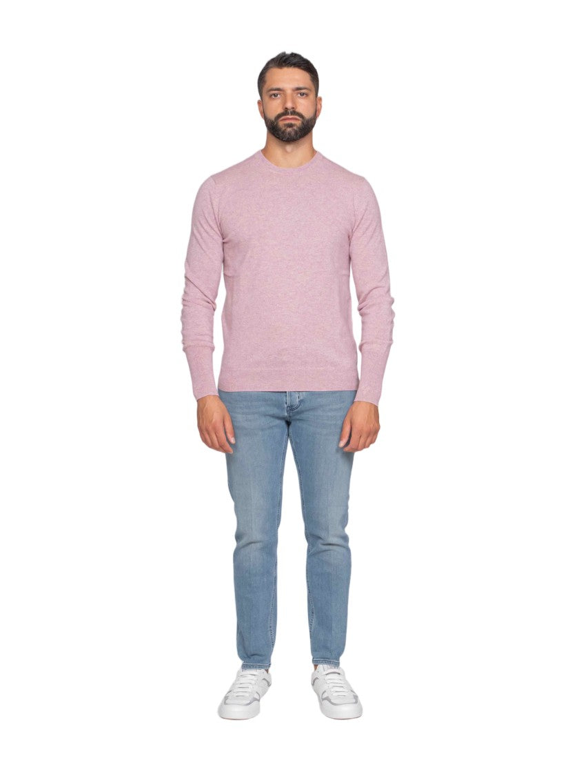 Ballantyne Heathered Knit Sweater With Classic Crew Neckline
