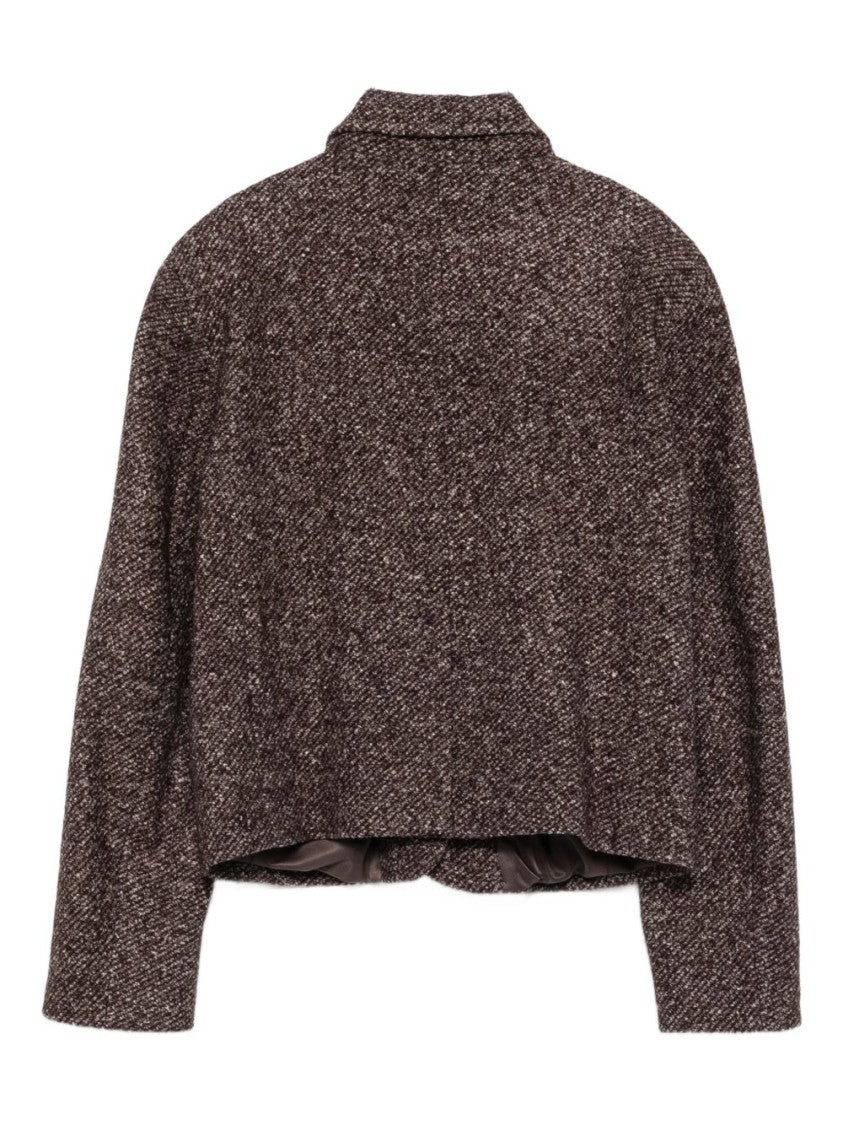 Seventy Sergio Tegon Cropped Textured Jacket With Classic Collar