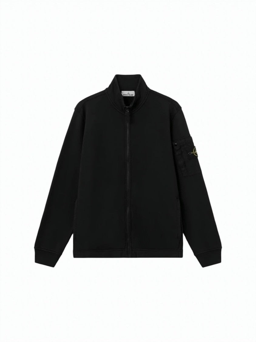 Stone Track Jacket With Distinctive Pocket And Double-Layer Collar