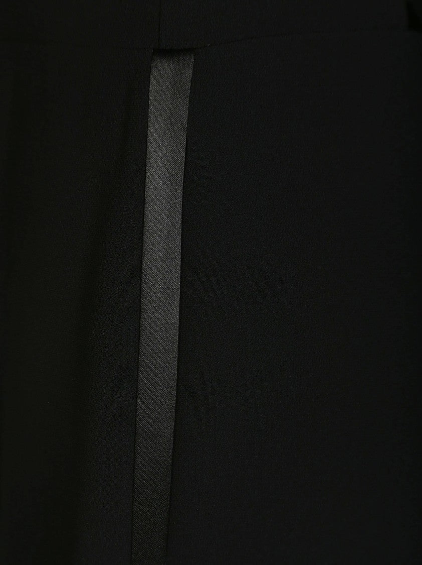 Max Mara Wide-Leg Black Jumpsuit With Satin Contrast Panel