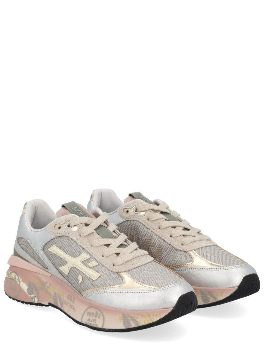 Premiata Chunky Multicolour Sneakers With Metallic And Leather Panels