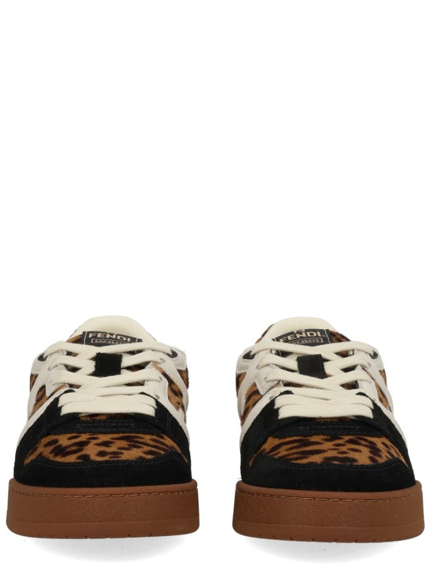 Fendi Leopard Fendi Match Suede Sneakers