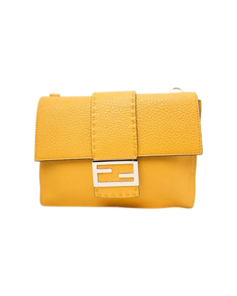 Fendi Flap Baguette Small Yellow