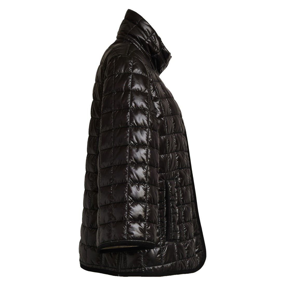 Fay Quilted Coat With Velvet Trim And Diamond Pattern