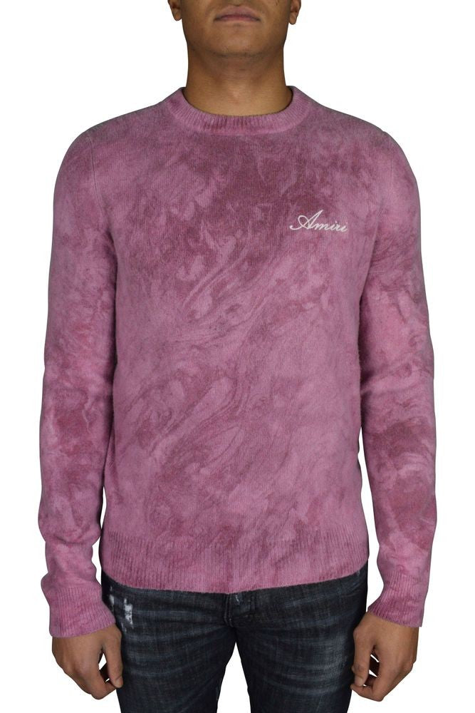 Amiri Burgundy And Pink Tie-Dye Cashmere Sweater