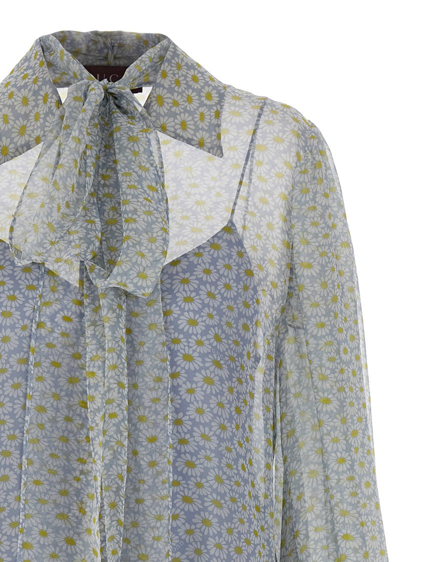 Gucci Silk Chiffon Blouse With Floral Print