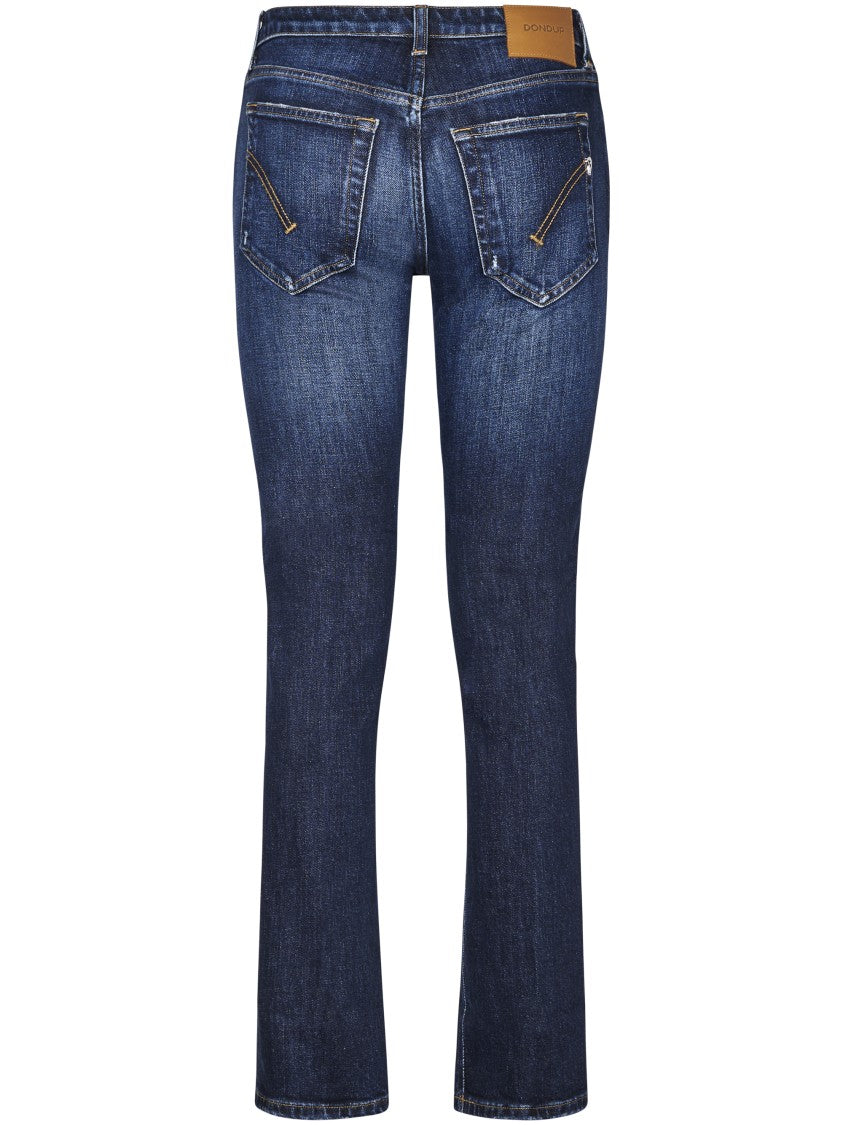 Dondup Slim Fit Denim Trousers With Distressed Detailing