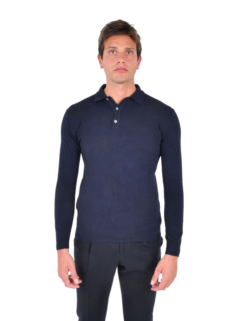 Franzese Collection Cashmere Blend Knit Polo Sweater