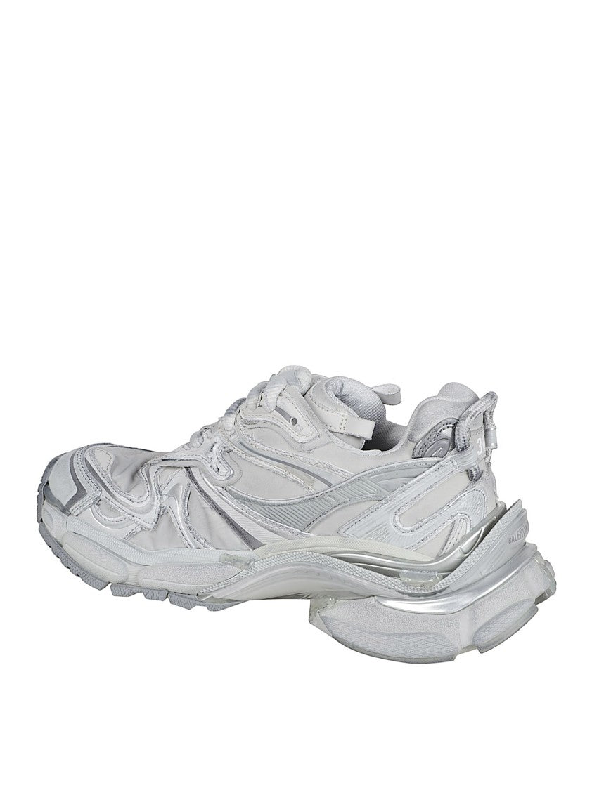 Balenciaga White Sneakers With Layered Panels