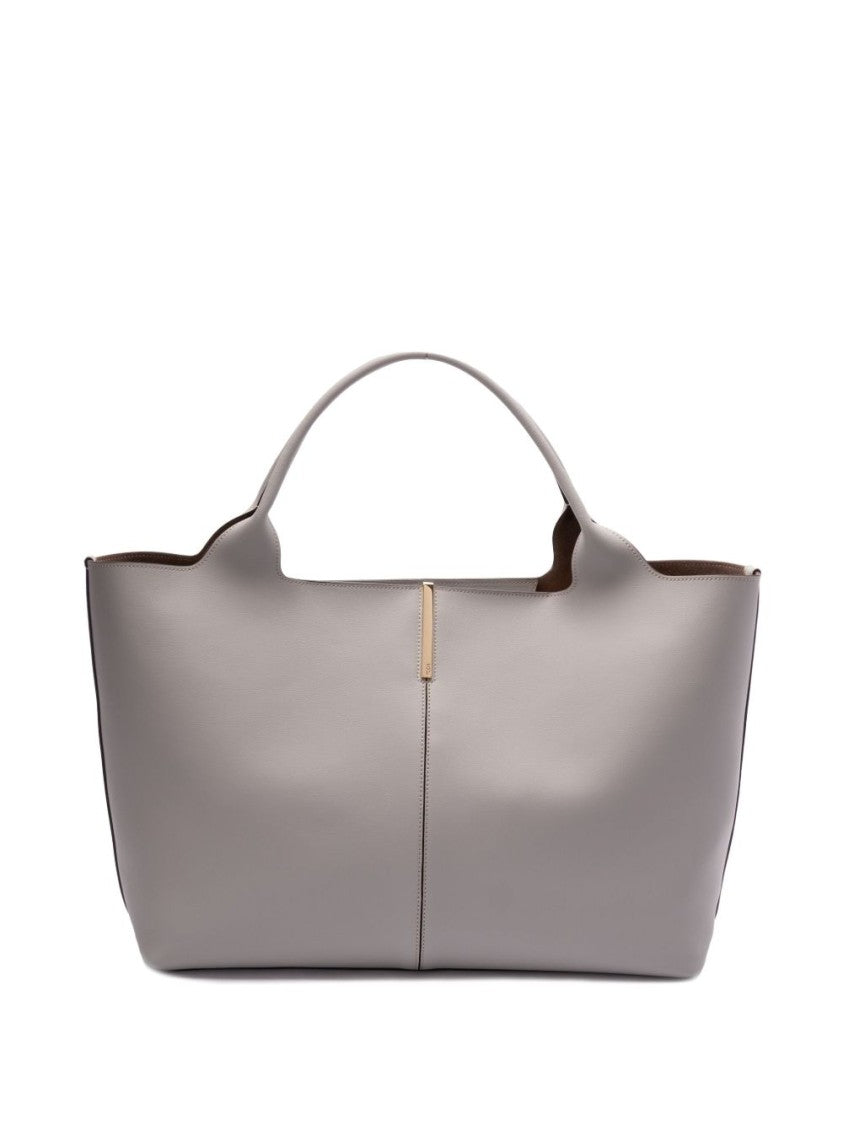 Tod's Spacious Leather And Suede Tote Bag With Magnetic Closure