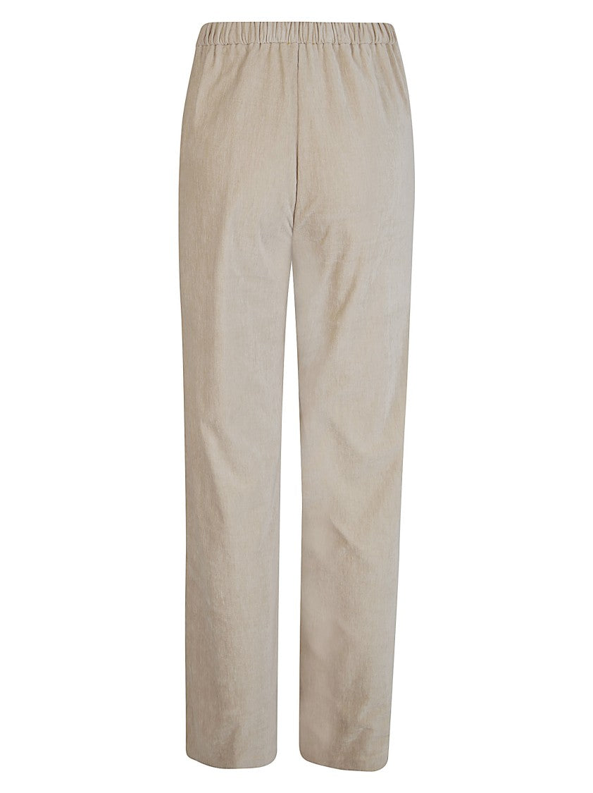 Forte Forte Straight-Leg Pants With Subtle Sheen And Elastic Waistband