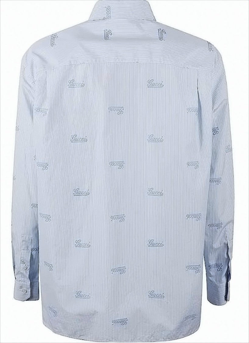 Gucci Light Blue Long-Sleeve Button-Up Shirt