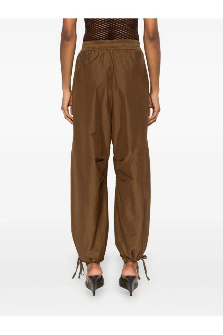 Philosophy Di Lorenzo Serafini Brown Polyamide-Cotton Wide-Leg Trousers