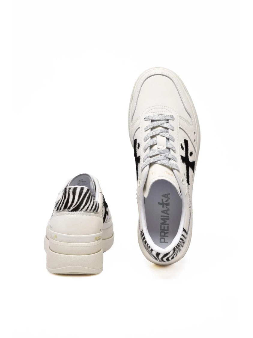 Premiata Cream Leather-Blend Chunky Sneakers