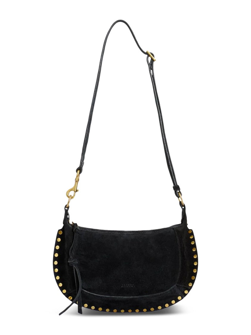 Isabel Marant Oskan Moon-Gz Crescent Studded Suede Bag