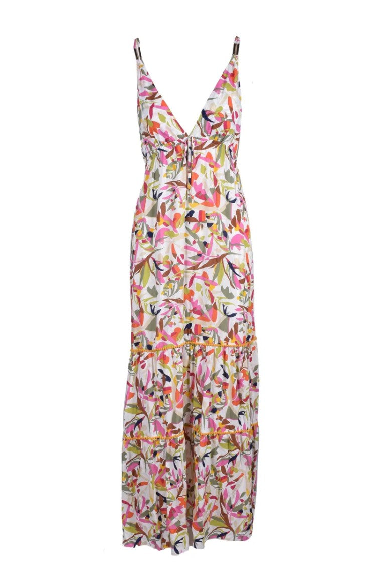 Gil Santucci White Viscose Long Dress