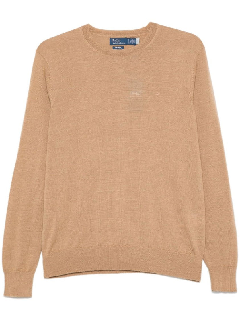 Polo Ralph Lauren Classic Crew Neck Brown Wool Pullover