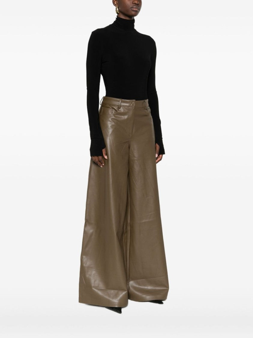 Norma Kamali Fitted Long-Sleeve Top With High Neckline