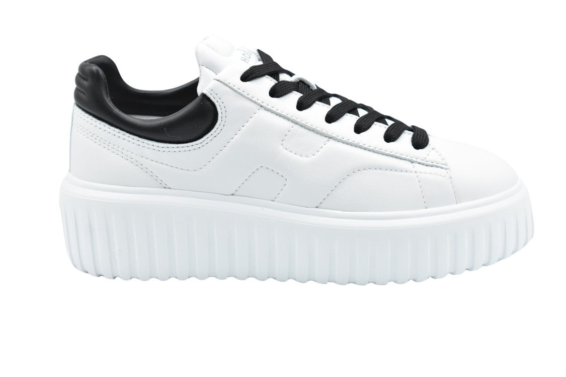Hogan White Leather Lace-Up Sneakers With Chunky Sole