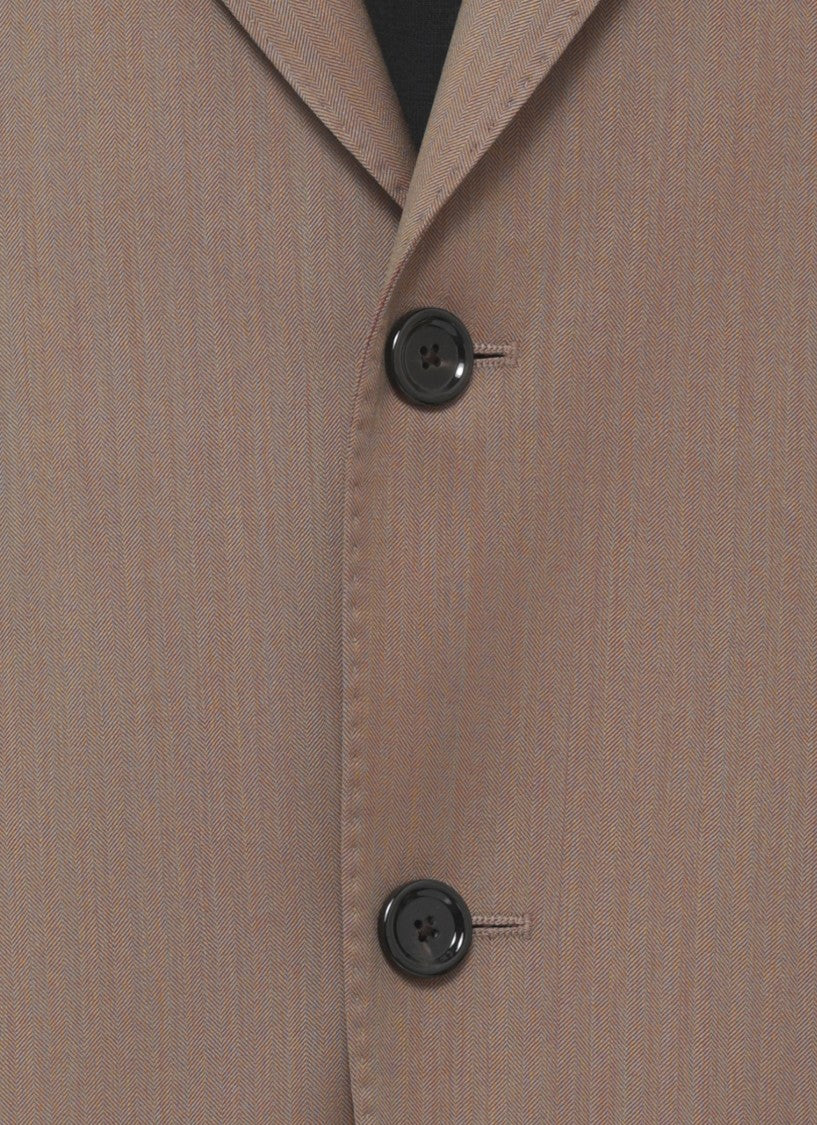 Lardini Brown Pin Lapel Wool Suit